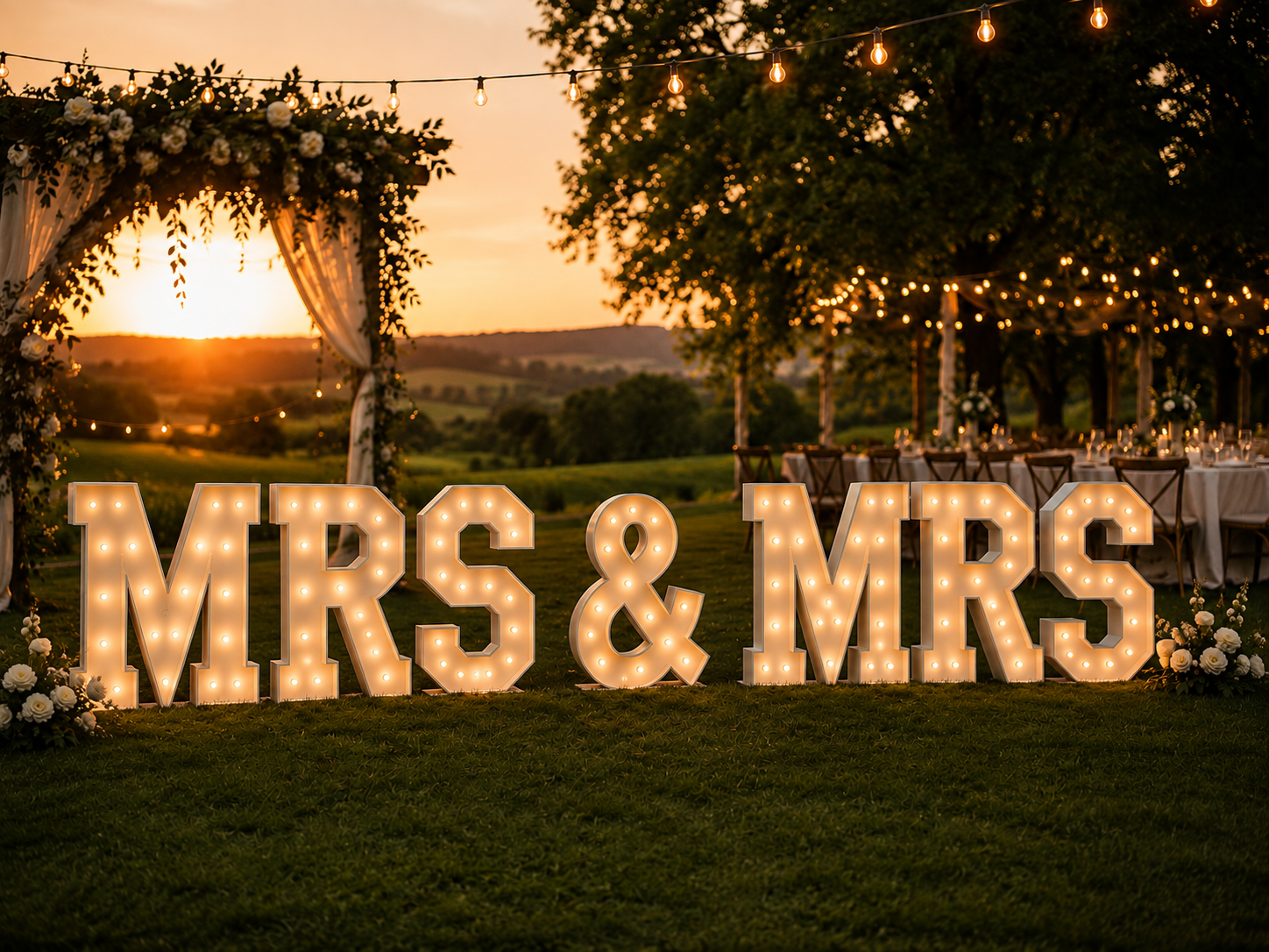 MRS & MRS Leuchtbuchstaben